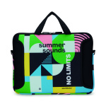 Sublimated neoprene laptop sleeve with zipper and front pocket - Image 2