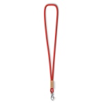 Polyester cord lanyard with bamboo plate - Image 4