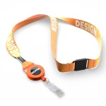Polyester sublimation badge reel lanyard with metal crimp - Image 4