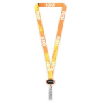 Polyester sublimation lanyard with oval logo badge reel - Image 2