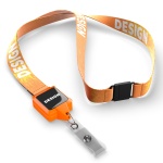 Polyester sublimation lanyard with square shape badge reel - Image 4