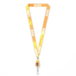 RPET sublimation badge reel lanyard with metal crimp - Image 2