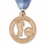 Custom shape wooden medal. V stitched. - Image 2