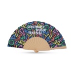 Full colour wooden hand fan - Image 2