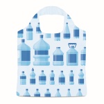 Full colour foldable RPET bag with pouch. Double layer handles - Image 3
