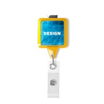 Retractable badge reel in square shape with 2.5cm2 logo - Image 4
