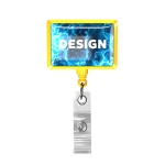 Retractable badge reel in rectangle shape with logo - Image 4