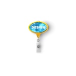 Retractable badge reel in oval shape with logo - Image 4