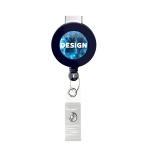 Retractable badge reel in round shape with ⌀2cm logo - Image 7