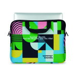 Sublimated neoprene laptop sleeve with zipper and front pocket - Image 3