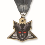 Custom shape wooden medal. V stitched. - Image 3