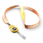 Polyester sublimation badge reel lanyard with metal crimp - Image 5