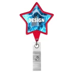Retractable badge reel in star shape with logo - Image 5