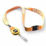 Polyester sublimation badge reel lanyard with metal crimp - Image 6