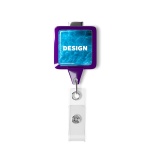 Retractable badge reel in square shape with 2.5cm2 logo - Image 6