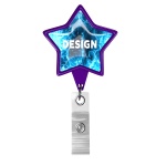 Retractable badge reel in star shape with logo - Image 6