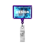 Retractable badge reel in rectangle shape with logo - Image 6