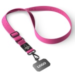 Woven adjustable crossbody phone holder with logo engraved metal plate - Image 7