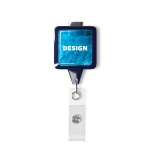 Retractable badge reel in square shape with 2.5cm2 logo - Image 7